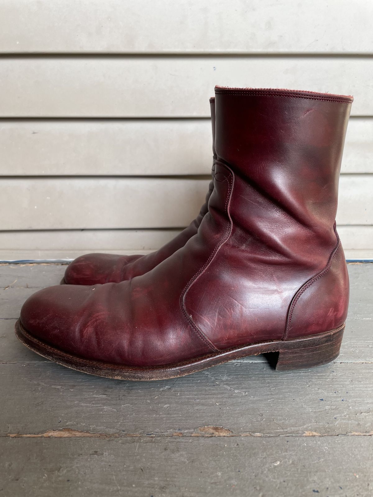 Photo by patinathunderdome on January 3, 2022 of the Hark Weber Zip Boot in Horween Color 8 Chromexcel.