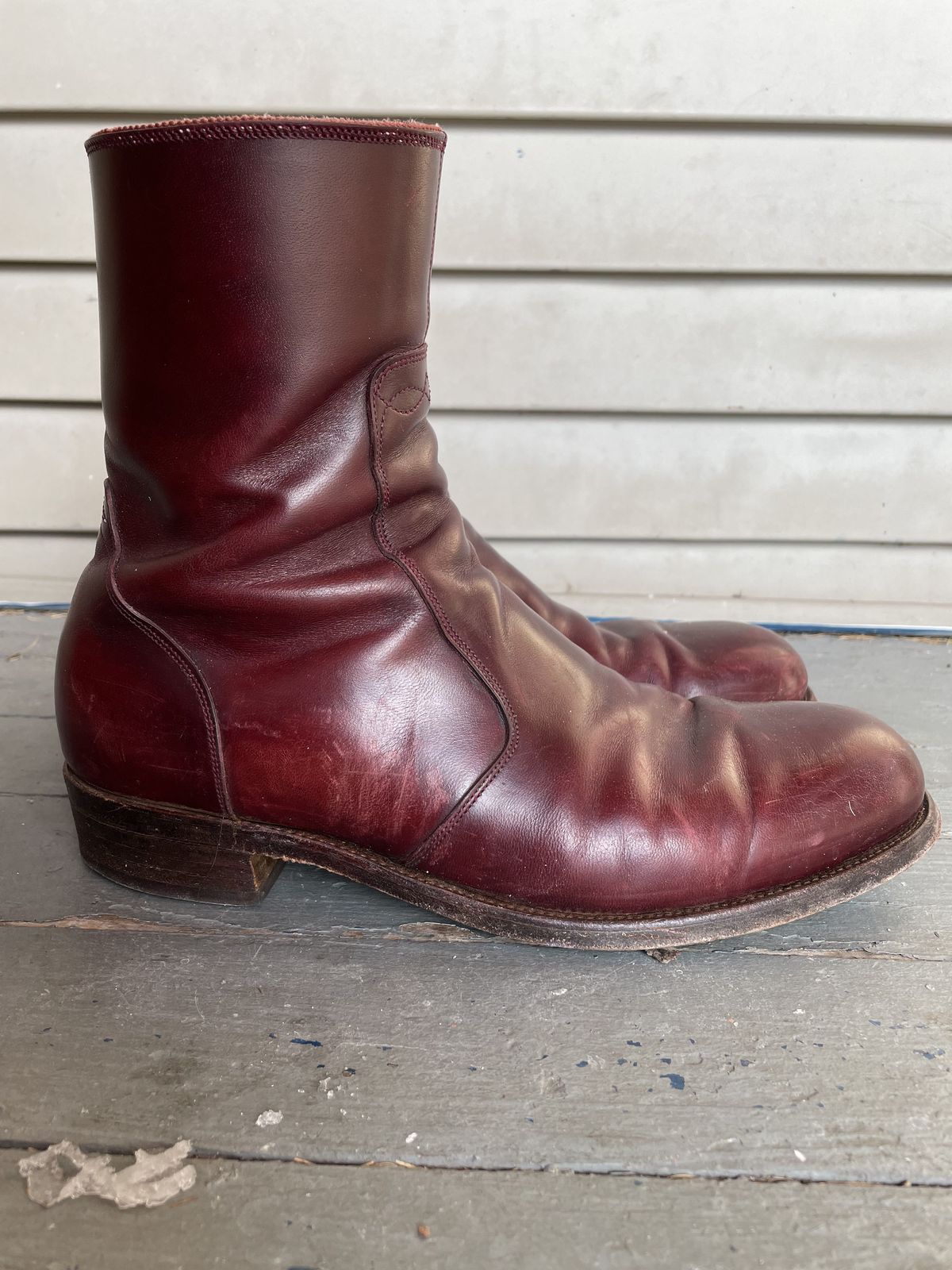Photo by patinathunderdome on January 3, 2022 of the Hark Weber Zip Boot in Horween Color 8 Chromexcel.
