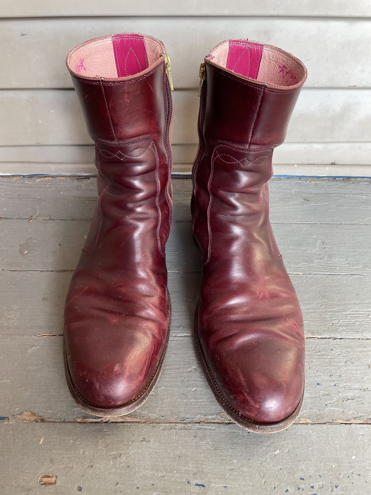 Photo by patinathunderdome on January 3, 2022 of the Hark Weber Zip Boot in Horween Color 8 Chromexcel.