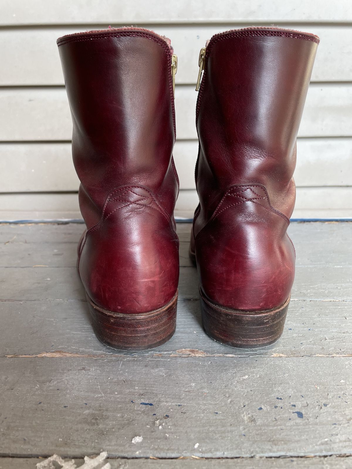 Photo by patinathunderdome on January 3, 2022 of the Hark Weber Zip Boot in Horween Color 8 Chromexcel.