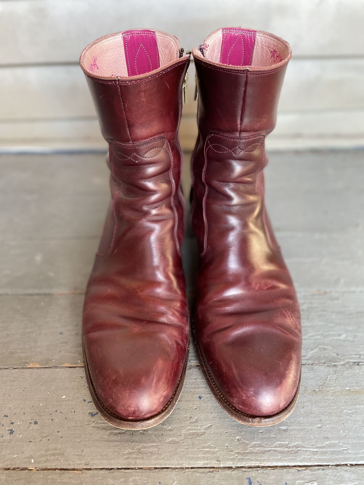 Photo by patinathunderdome on February 3, 2022 of the Hark Weber Zip Boot in Horween Color 8 Chromexcel.
