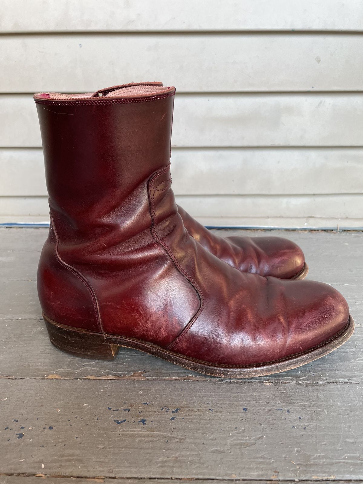 Photo by patinathunderdome on February 3, 2022 of the Hark Weber Zip Boot in Horween Color 8 Chromexcel.