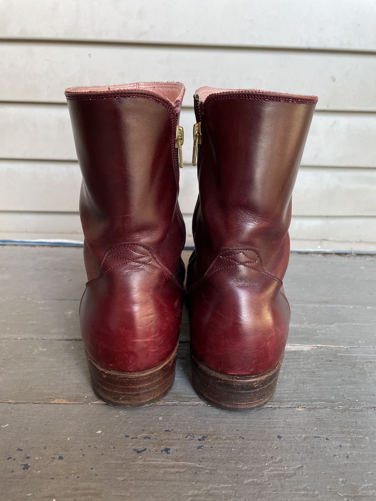 Photo by patinathunderdome on February 3, 2022 of the Hark Weber Zip Boot in Horween Color 8 Chromexcel.