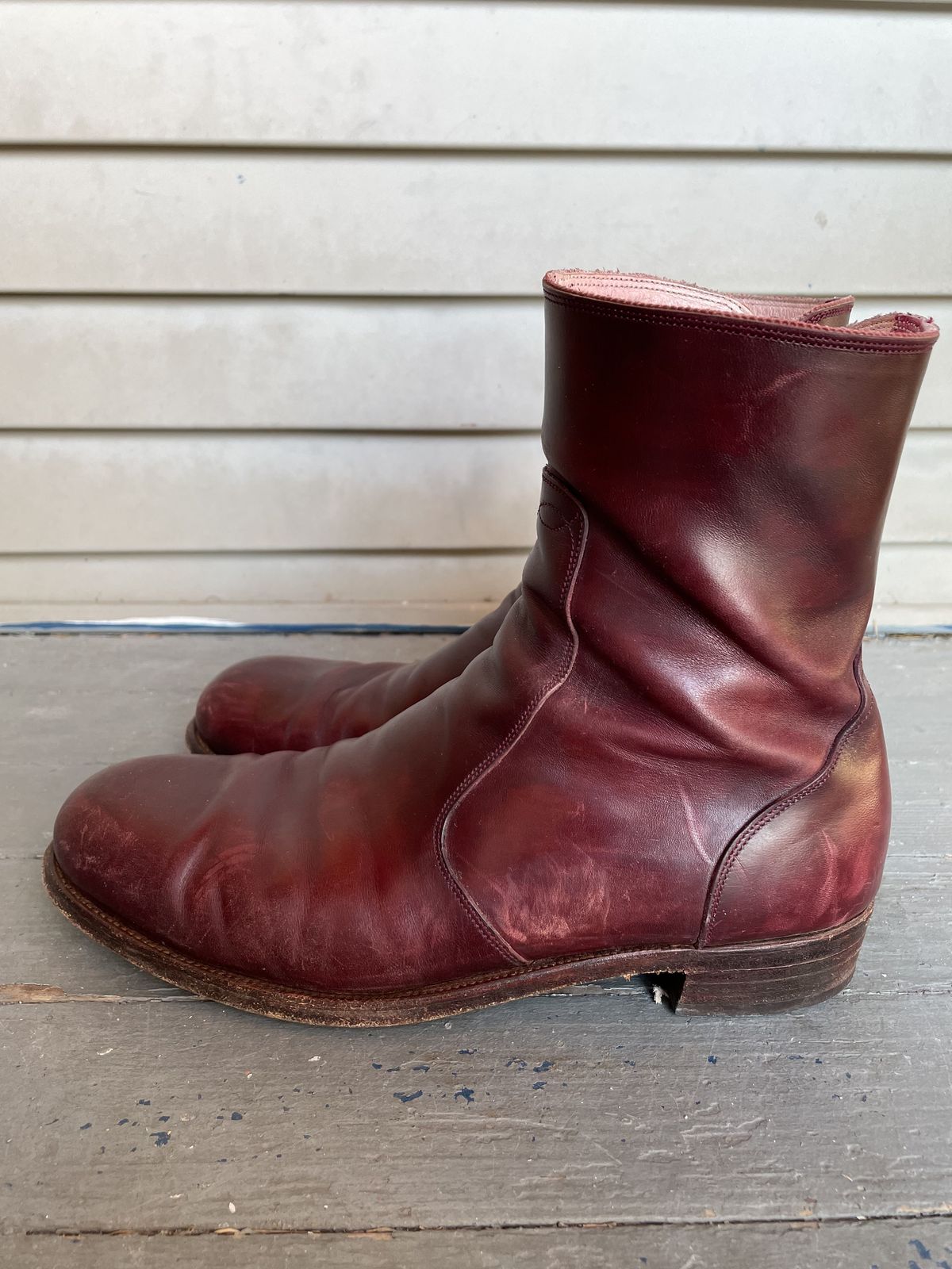 Photo by patinathunderdome on February 3, 2022 of the Hark Weber Zip Boot in Horween Color 8 Chromexcel.