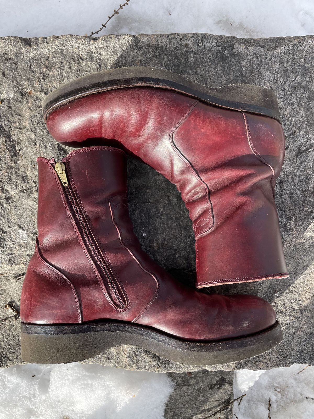 Photo by patinathunderdome on March 2, 2022 of the Hark Weber Zip Boot in Horween Color 8 Chromexcel.