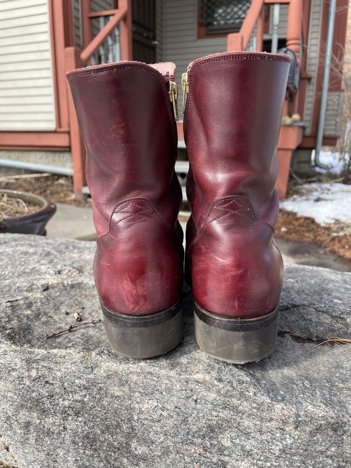 Photo by patinathunderdome on March 2, 2022 of the Hark Weber Zip Boot in Horween Color 8 Chromexcel.