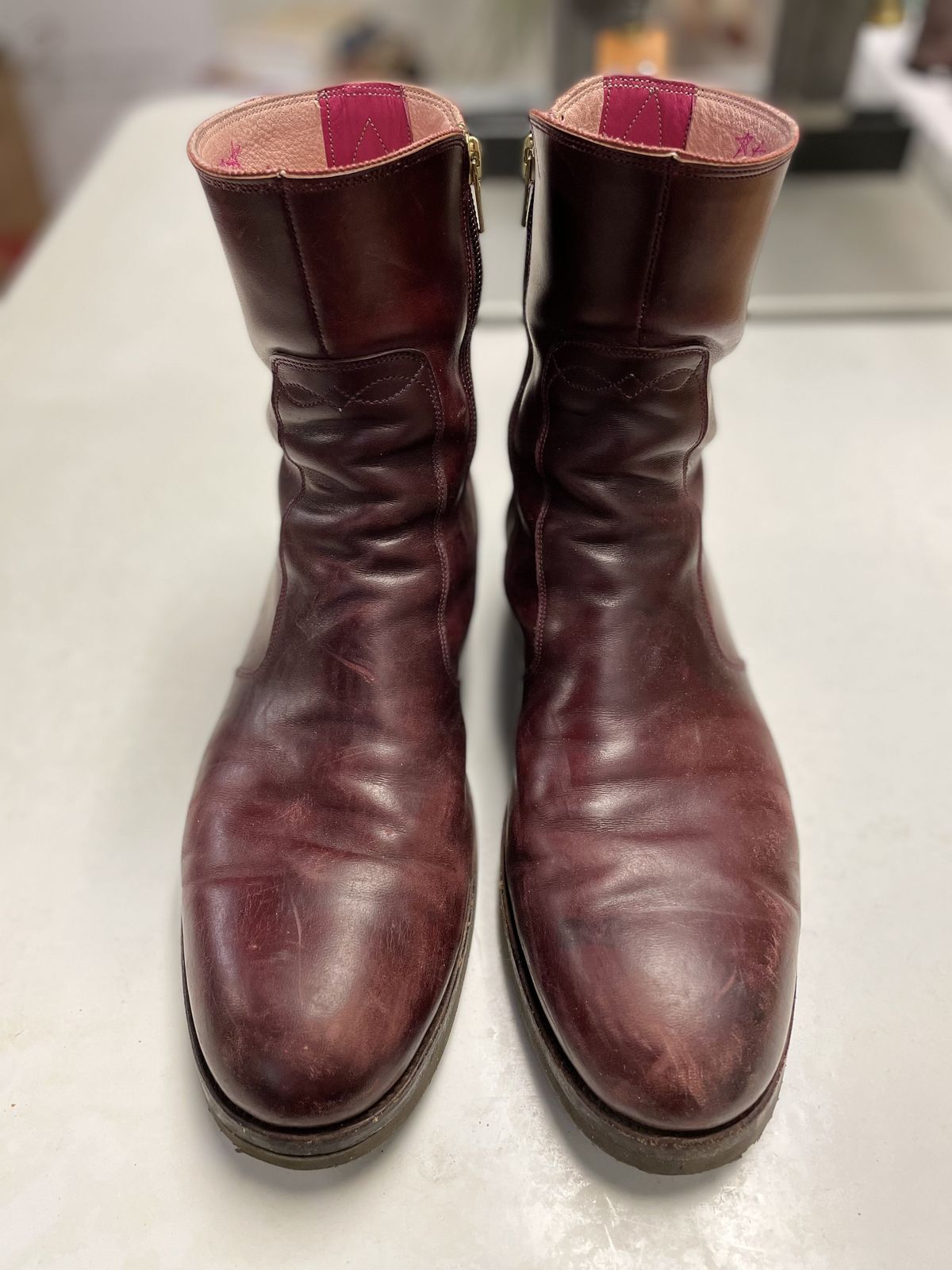 Photo by patinathunderdome on April 5, 2022 of the Hark Weber Zip Boot in Horween Color 8 Chromexcel.