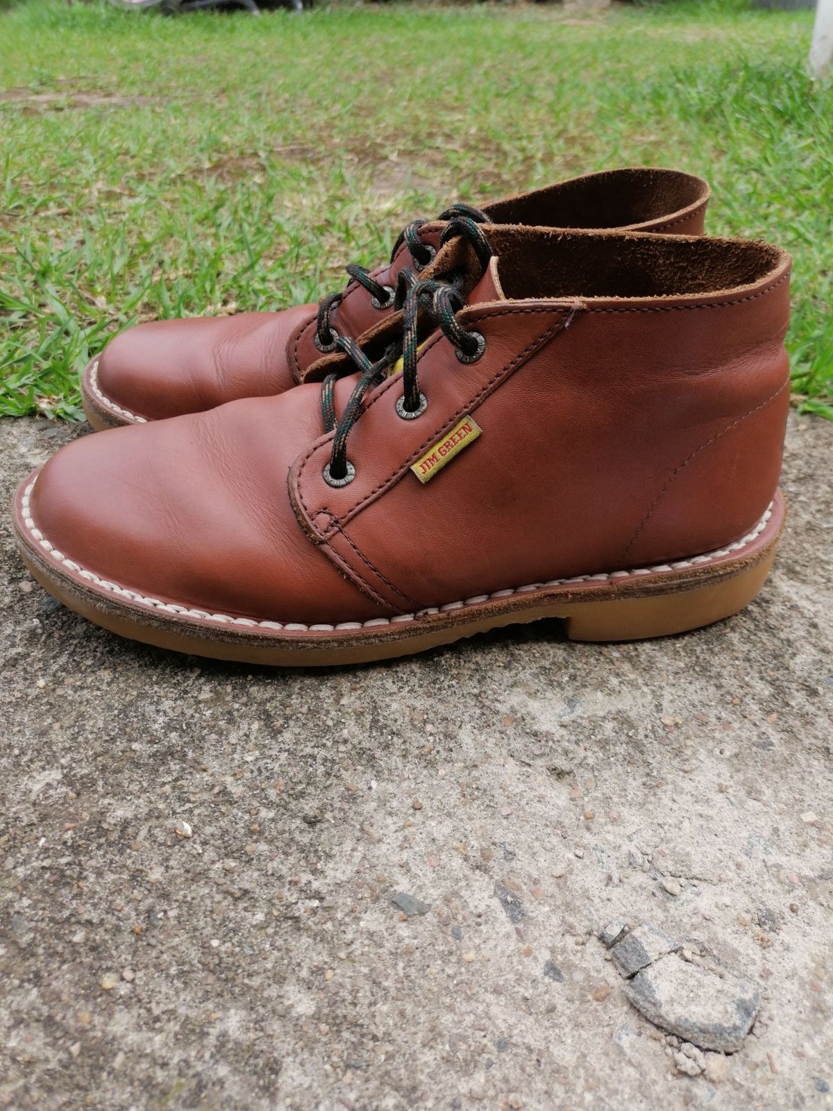 Photo by patinathunderdome on December 1, 2021 of the Jim Green Vellie in Tan Full Grain.