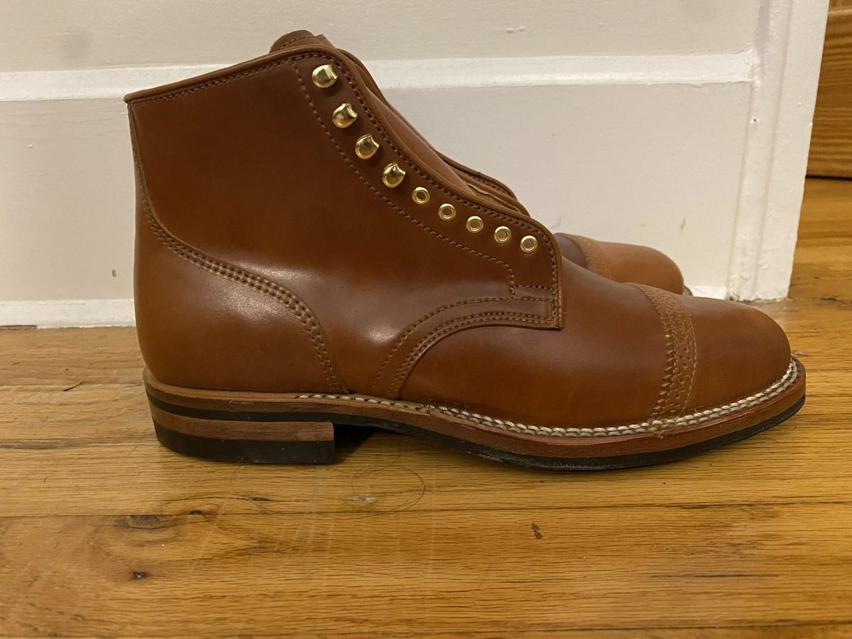 Photo by patinathunderdome on October 6, 2021 of the Viberg Service Boot in Horween Natural Shell Cordovan.