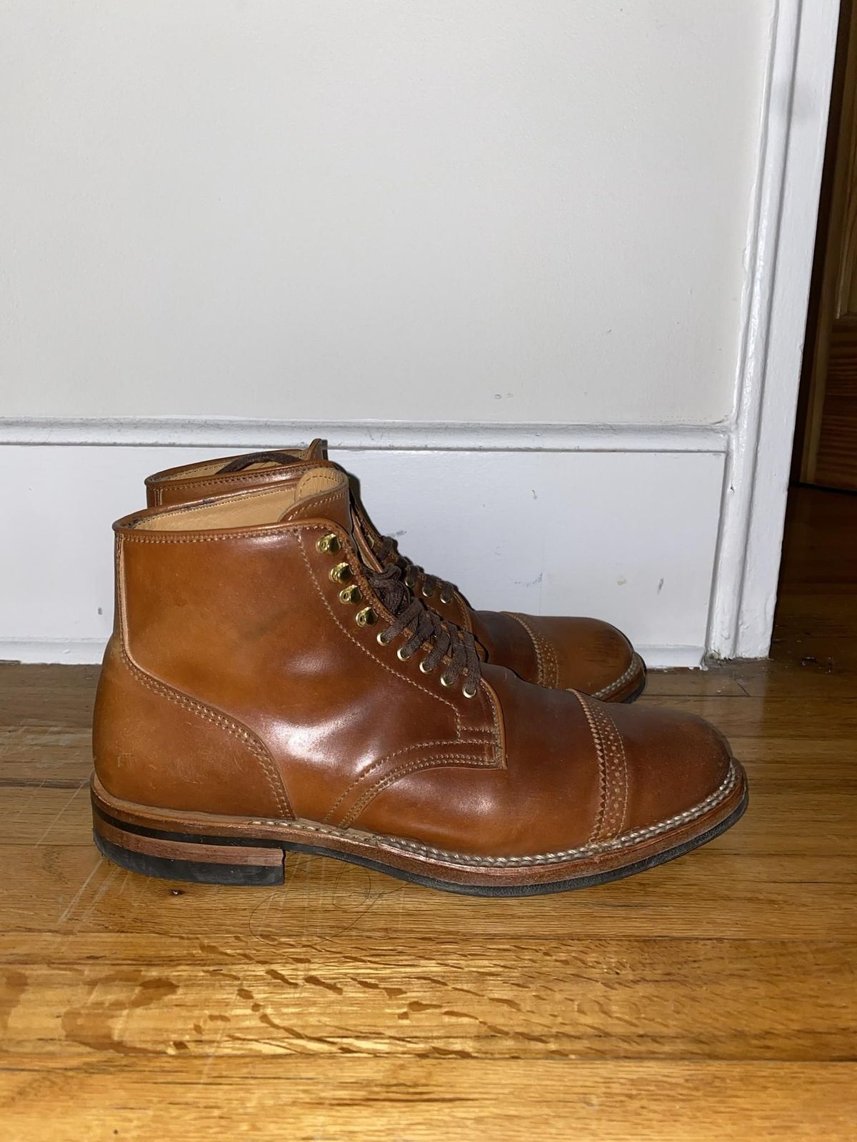 Photo by patinathunderdome on November 7, 2021 of the Viberg Service Boot in Horween Natural Shell Cordovan.