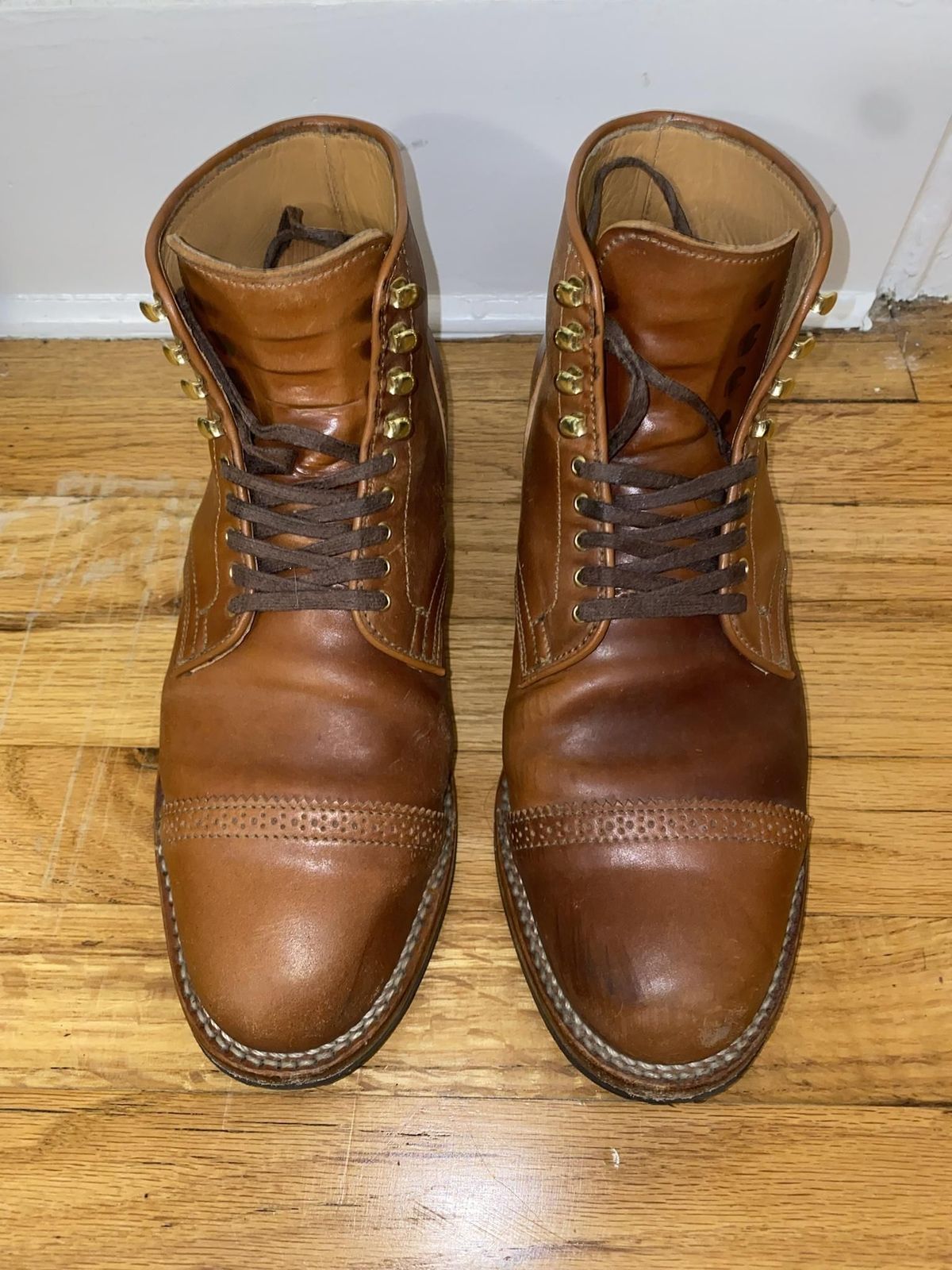 Photo by patinathunderdome on November 7, 2021 of the Viberg Service Boot in Horween Natural Shell Cordovan.