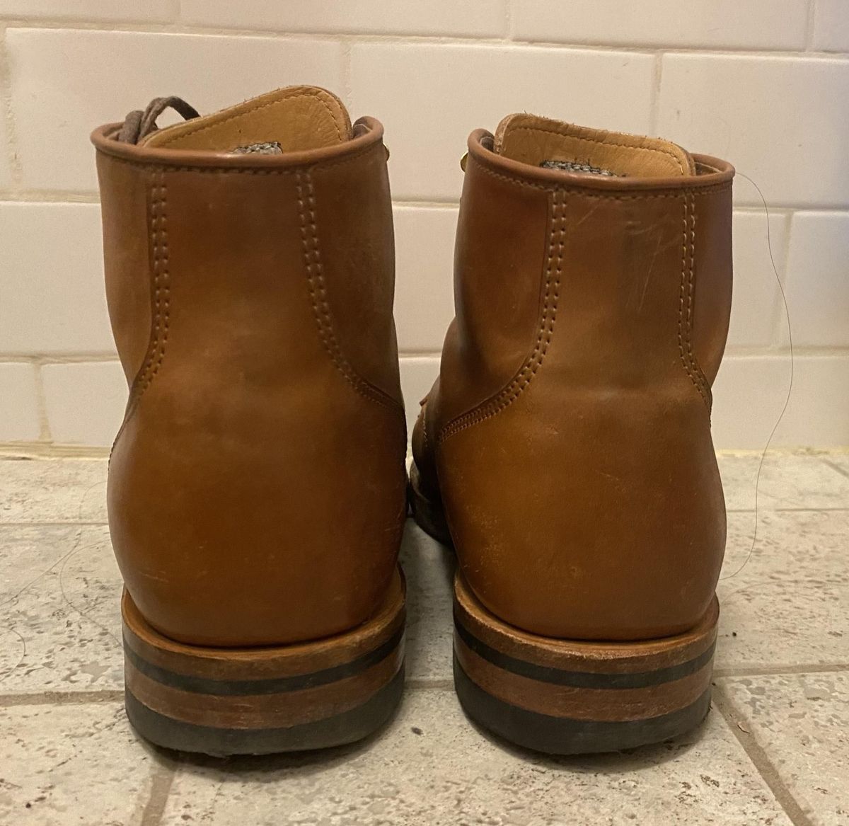 Photo by patinathunderdome on December 6, 2021 of the Viberg Service Boot in Horween Natural Shell Cordovan.