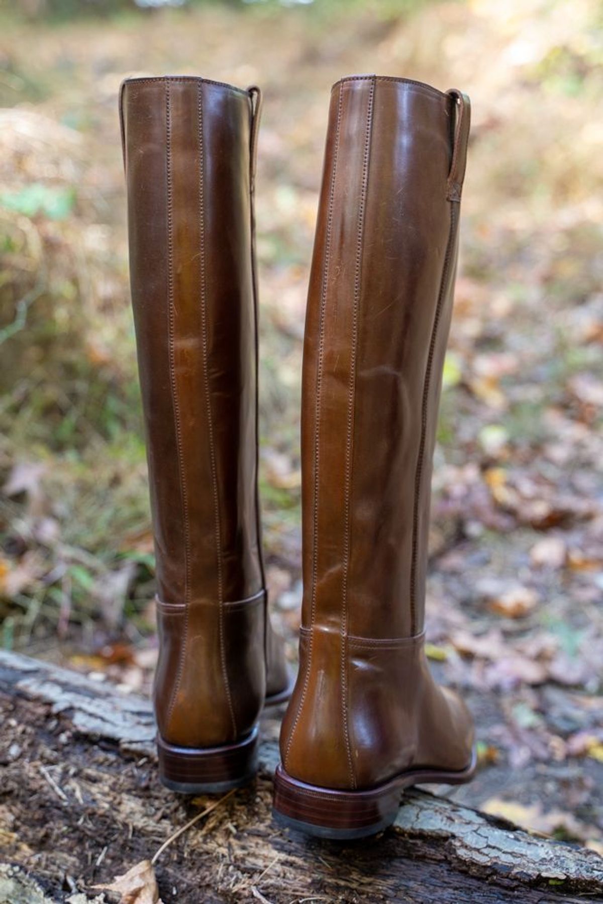 Photo by patinathunderdome on November 9, 2021 of the Carmina Riding Boots 1506 in Horween Cognac Shell Cordovan.