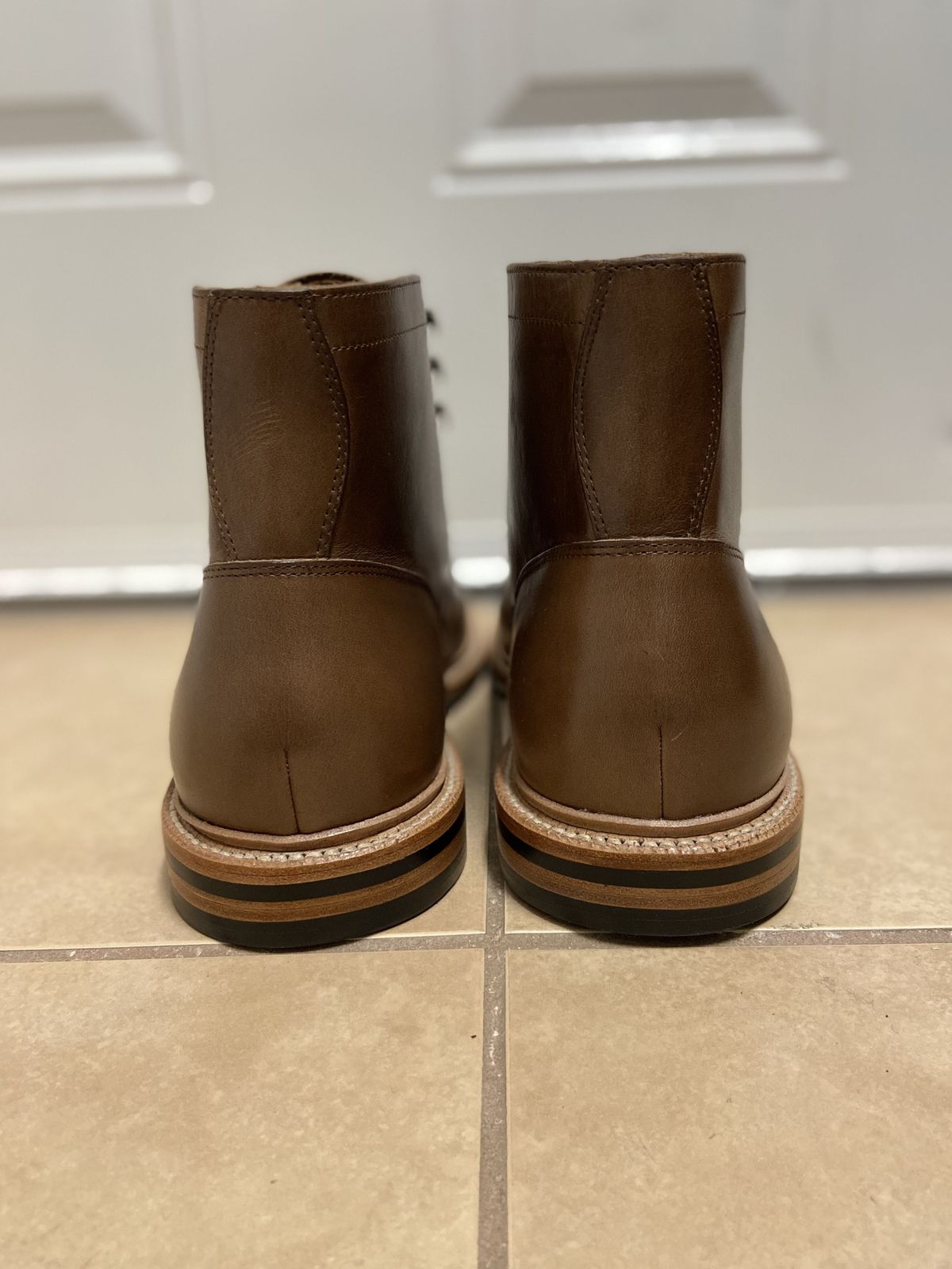 Photo by patinathunderdome on October 1, 2021 of the Grant Stone Diesel Boot in Horween Dune Chromexcel.