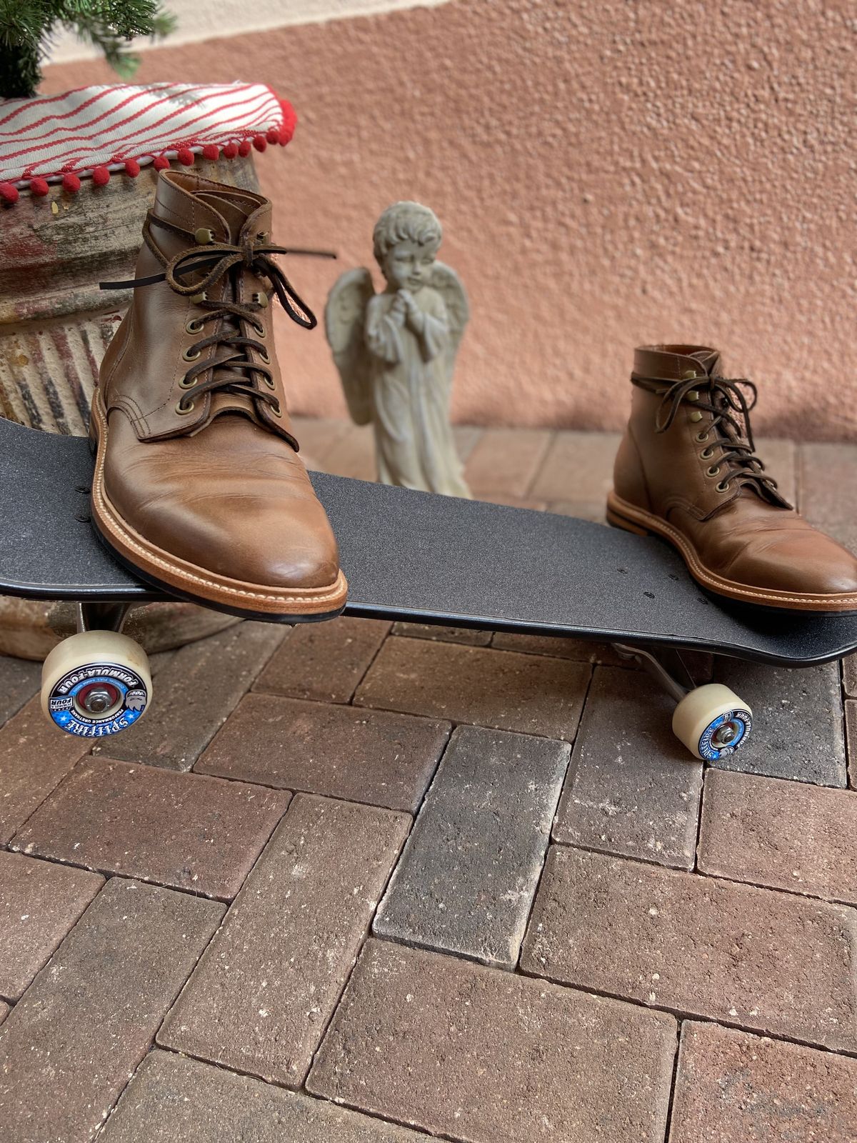 Photo by patinathunderdome on December 5, 2021 of the Grant Stone Diesel Boot in Horween Dune Chromexcel.