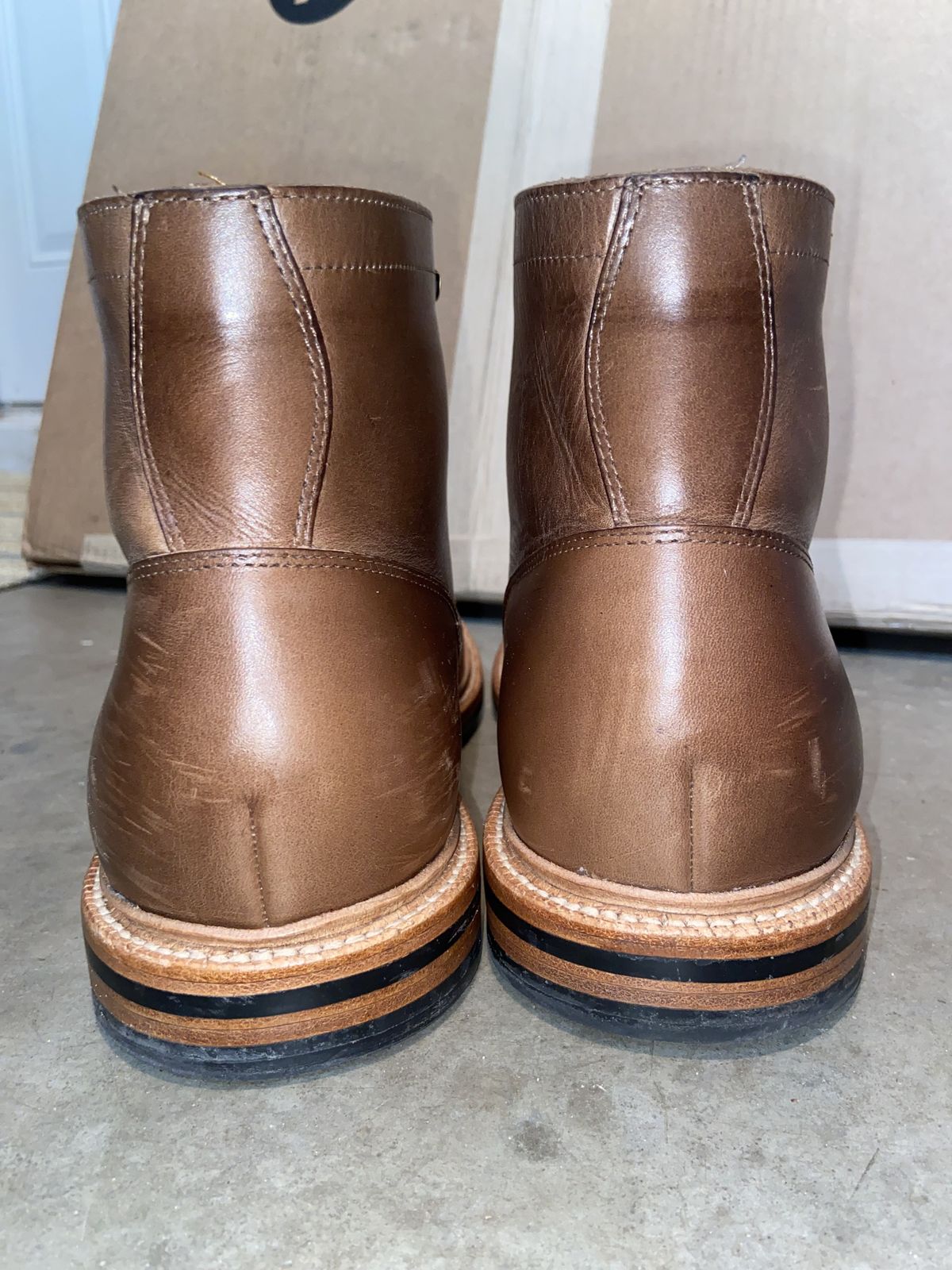 Photo by patinathunderdome on January 6, 2022 of the Grant Stone Diesel Boot in Horween Dune Chromexcel.