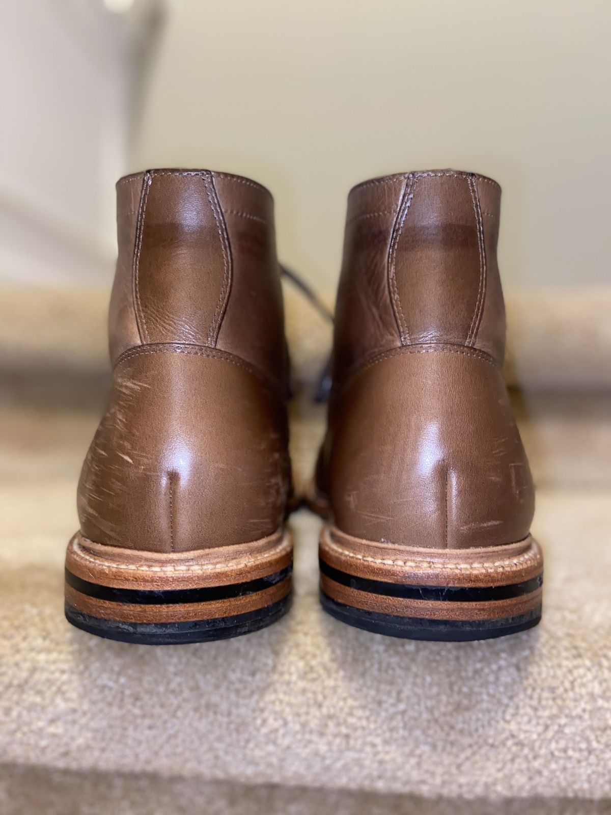 Photo by patinathunderdome on February 6, 2022 of the Grant Stone Diesel Boot in Horween Dune Chromexcel.