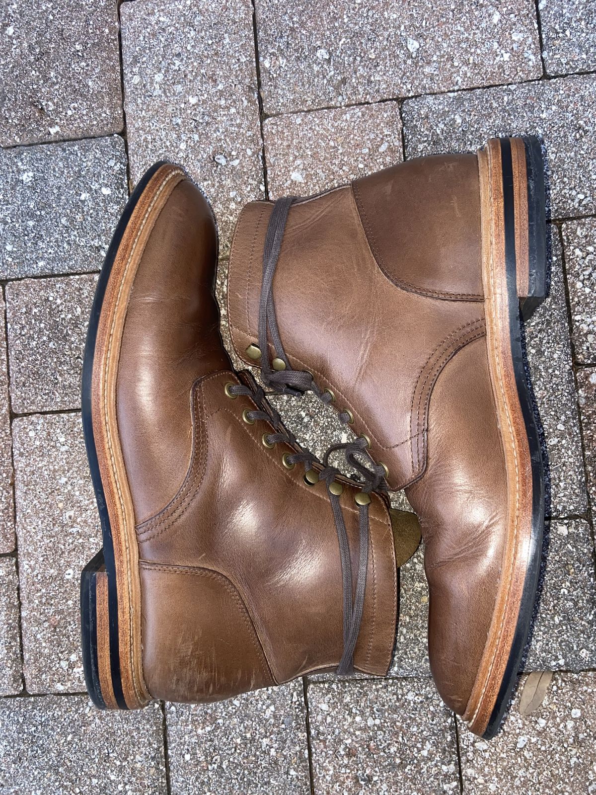 Photo by patinathunderdome on March 5, 2022 of the Grant Stone Diesel Boot in Horween Dune Chromexcel.