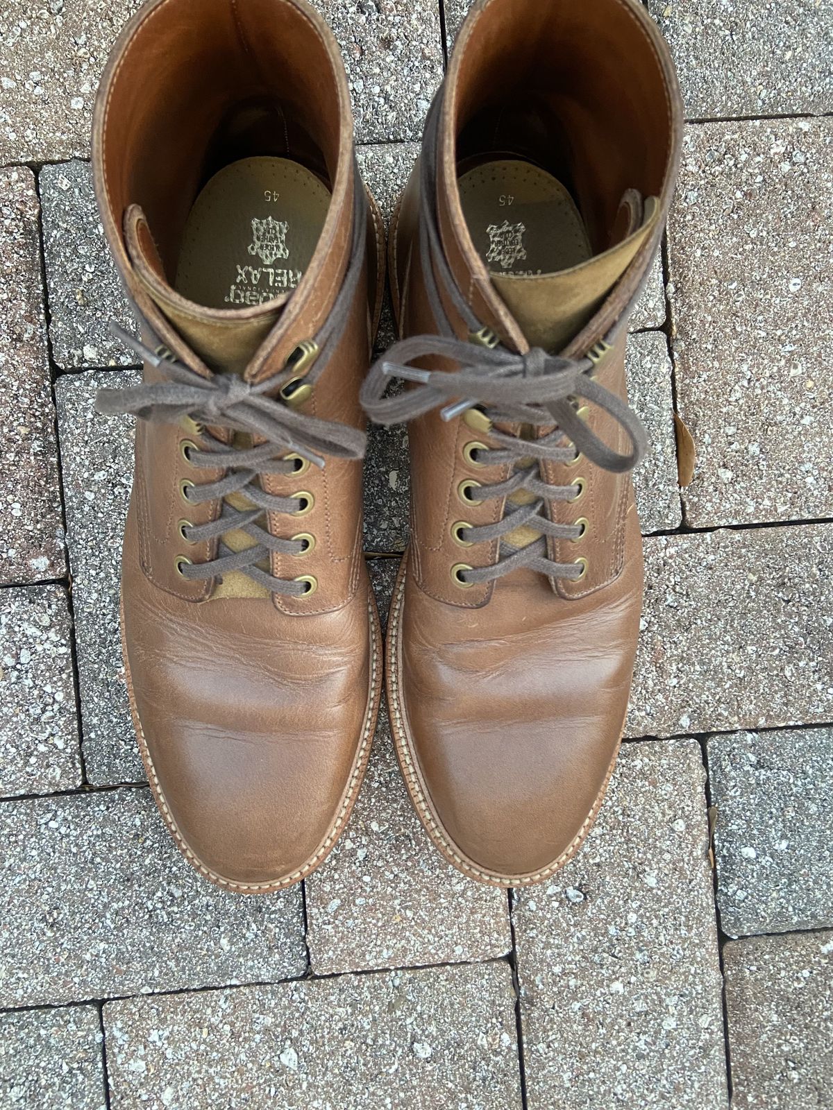 Photo by patinathunderdome on March 5, 2022 of the Grant Stone Diesel Boot in Horween Dune Chromexcel.