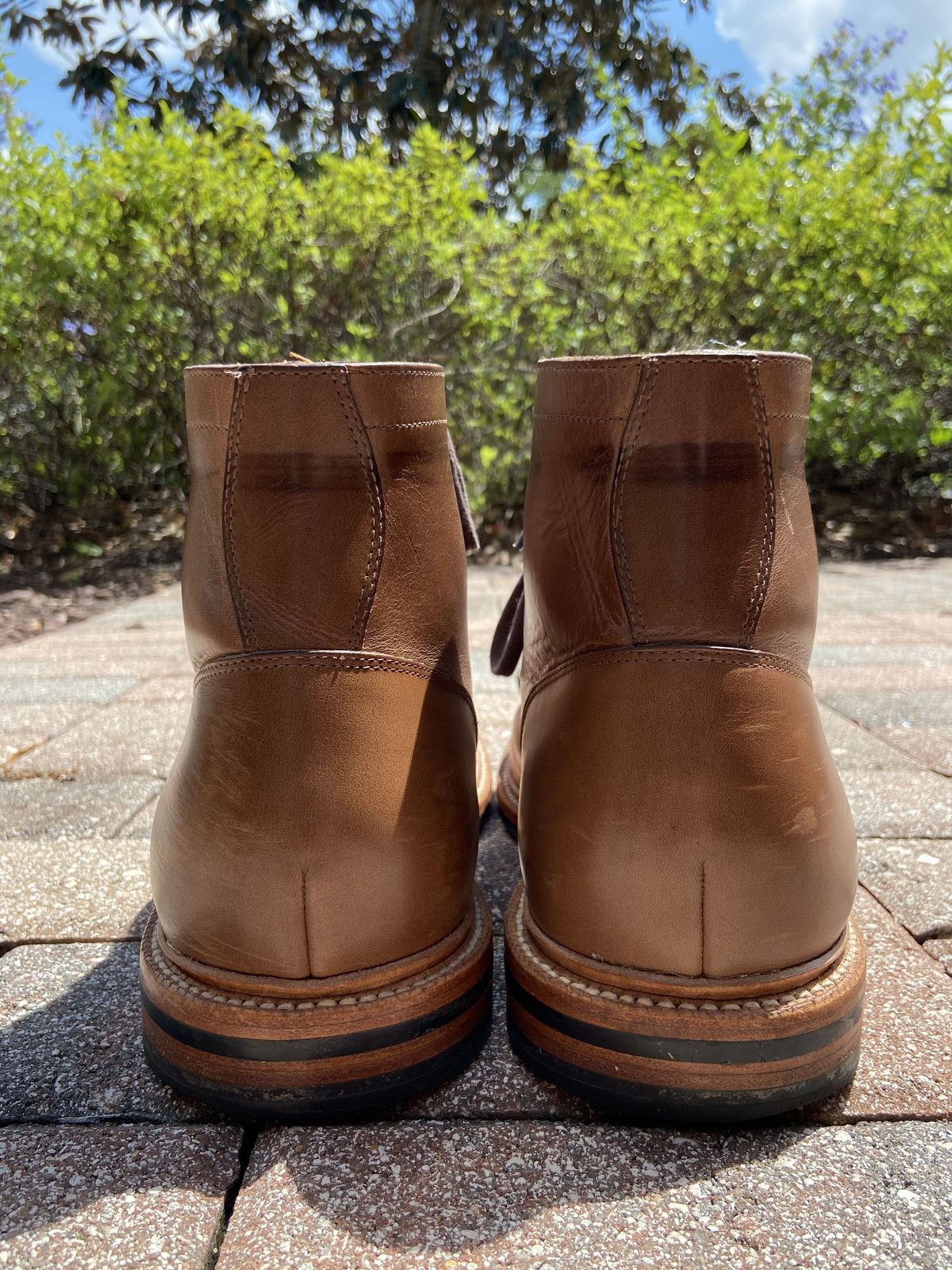 Photo by patinathunderdome on April 5, 2022 of the Grant Stone Diesel Boot in Horween Dune Chromexcel.