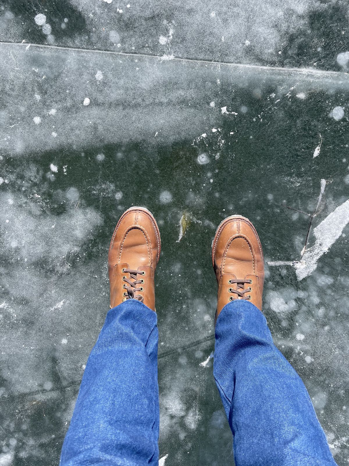 Photo by patinathunderdome on February 5, 2022 of the Grant Stone Ottawa Boot in Horween Dune Chromexcel.