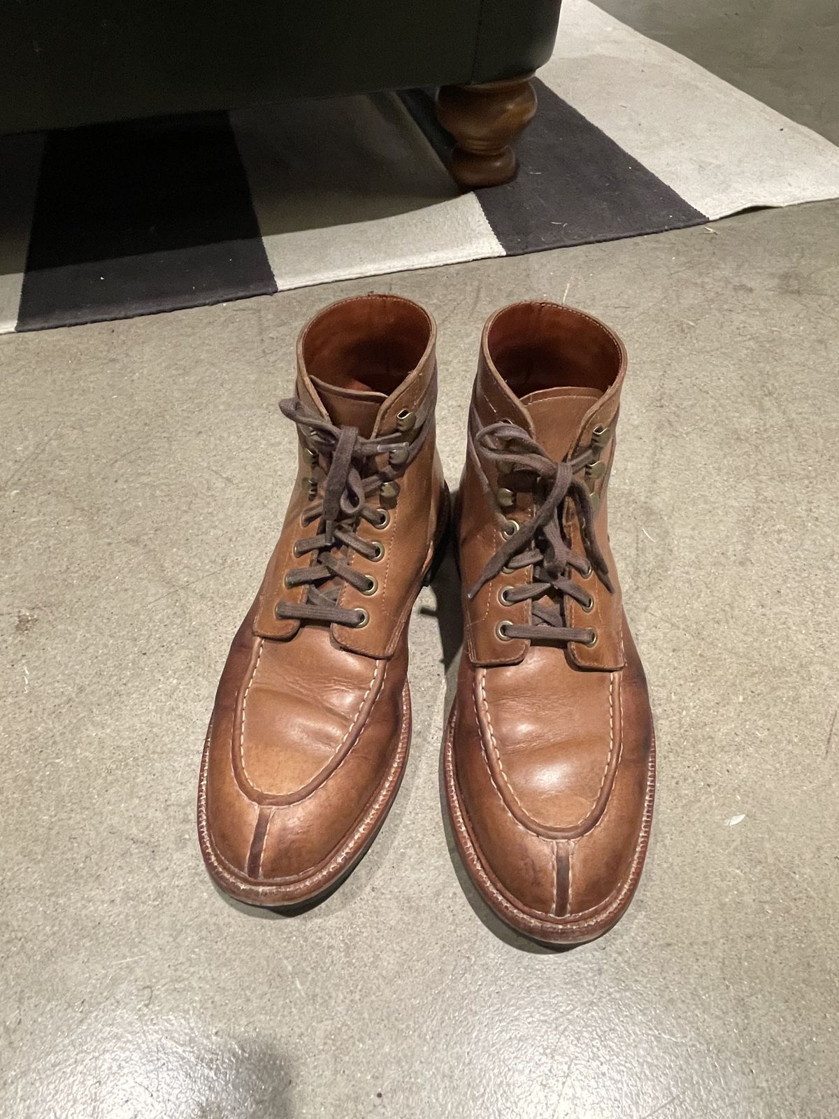 Photo by patinathunderdome on March 4, 2022 of the Grant Stone Ottawa Boot in Horween Dune Chromexcel.