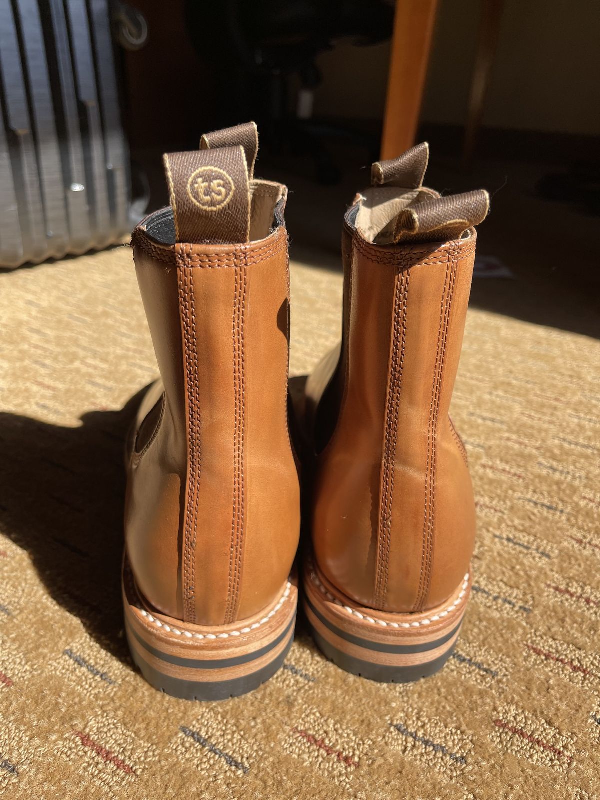 Photo by patinathunderdome on September 30, 2021 of the Taylor Stitch Ranch Boot in Rocado Whisky Shell Cordovan.