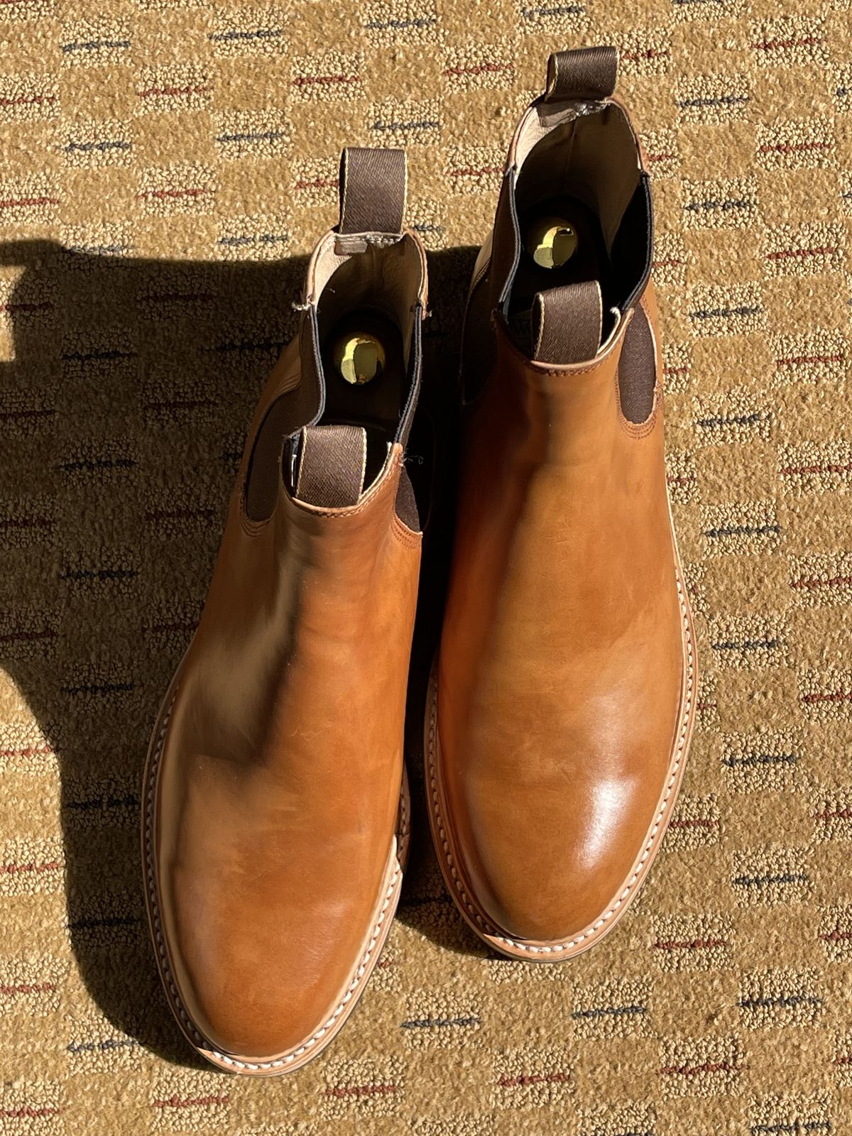 Photo by patinathunderdome on September 30, 2021 of the Taylor Stitch Ranch Boot in Rocado Whisky Shell Cordovan.