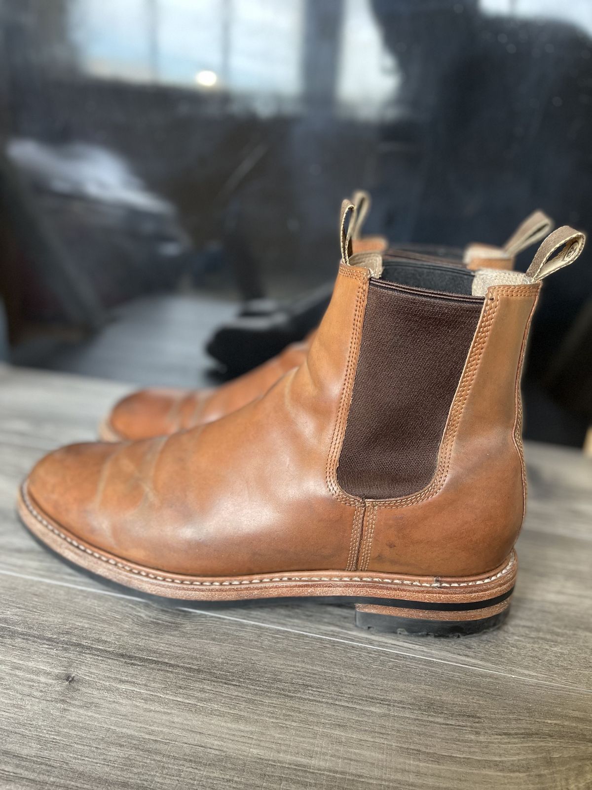 Photo by patinathunderdome on December 5, 2021 of the Taylor Stitch Ranch Boot in Rocado Whisky Shell Cordovan.