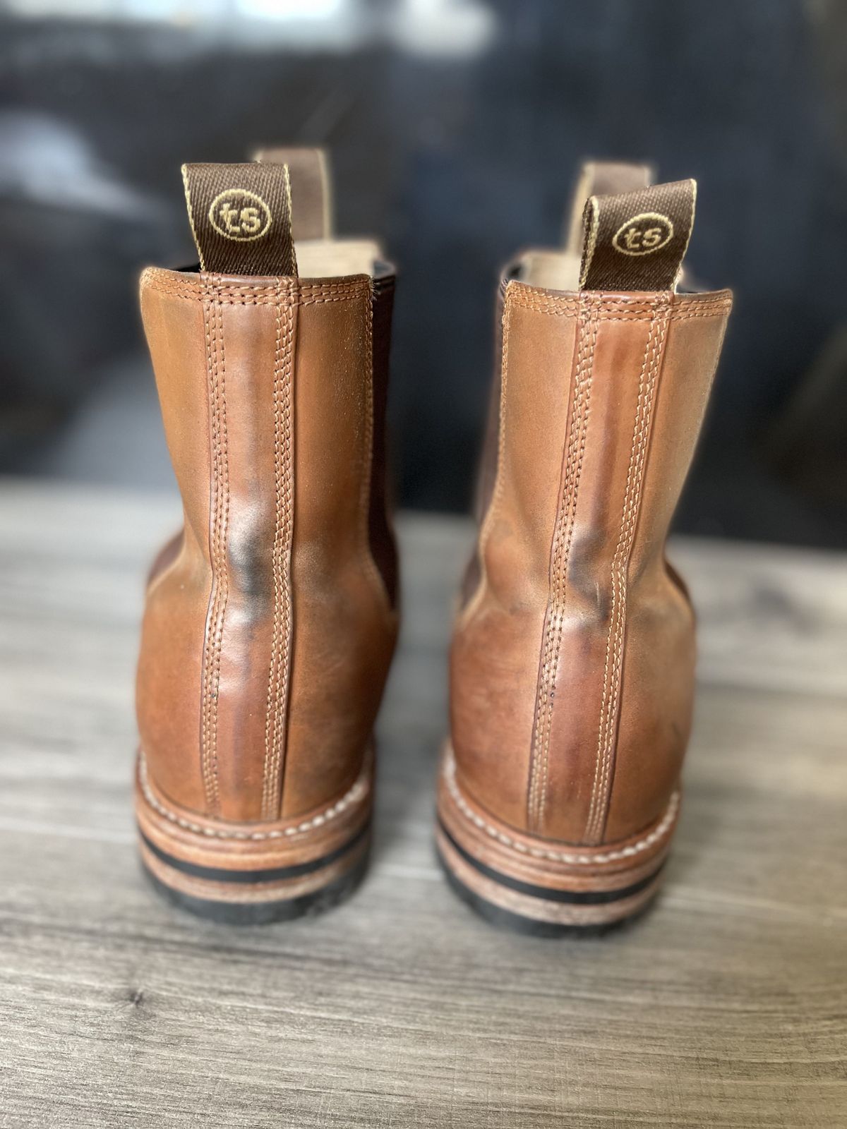 Photo by patinathunderdome on December 5, 2021 of the Taylor Stitch Ranch Boot in Rocado Whisky Shell Cordovan.