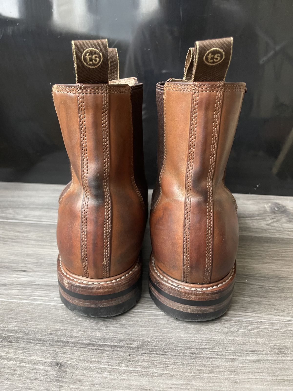 Photo by patinathunderdome on January 3, 2022 of the Taylor Stitch Ranch Boot in Rocado Whisky Shell Cordovan.