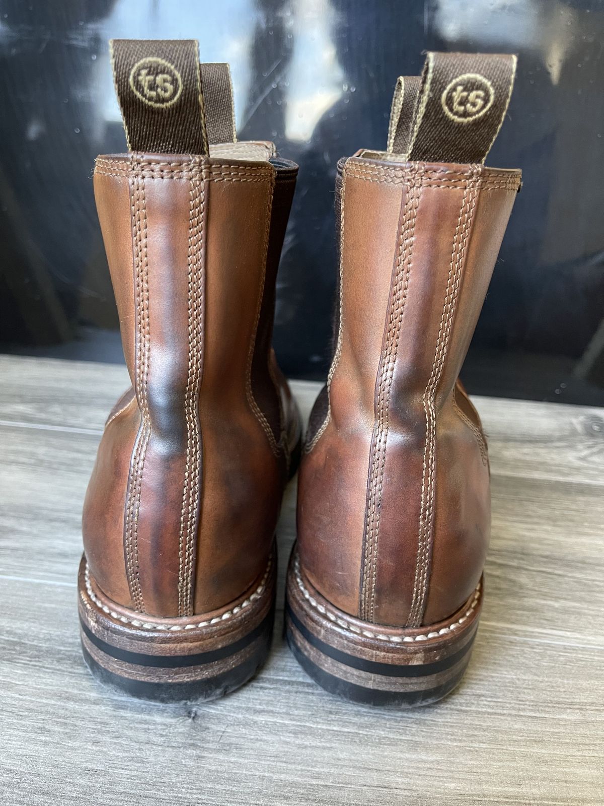 Photo by patinathunderdome on February 5, 2022 of the Taylor Stitch Ranch Boot in Rocado Whisky Shell Cordovan.