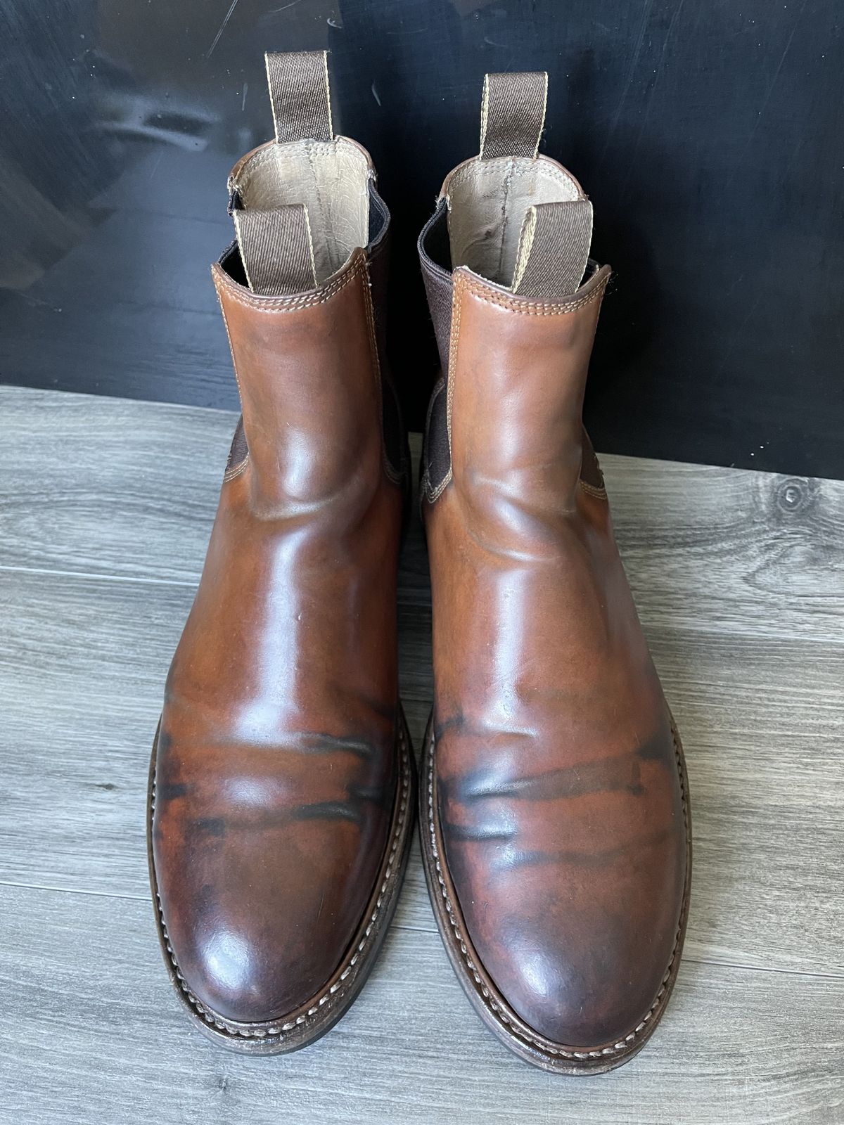 Photo by patinathunderdome on February 5, 2022 of the Taylor Stitch Ranch Boot in Rocado Whisky Shell Cordovan.