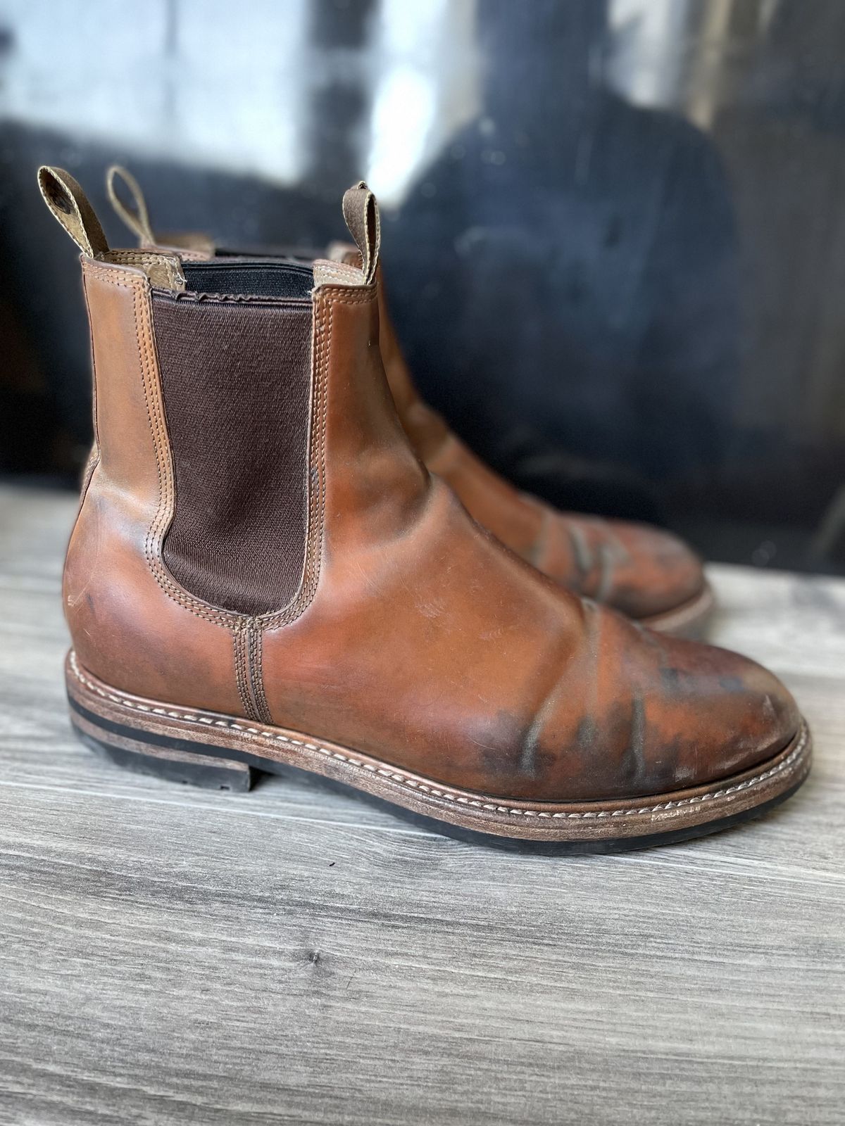 Photo by patinathunderdome on March 4, 2022 of the Taylor Stitch Ranch Boot in Rocado Whisky Shell Cordovan.