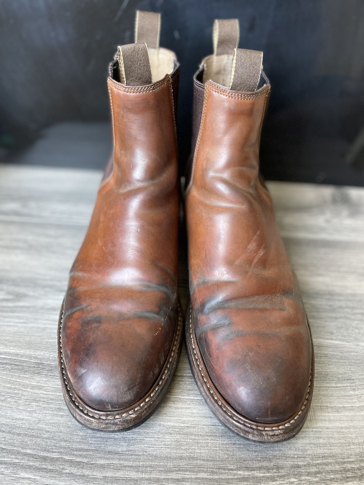 Photo by patinathunderdome on March 4, 2022 of the Taylor Stitch Ranch Boot in Rocado Whisky Shell Cordovan.