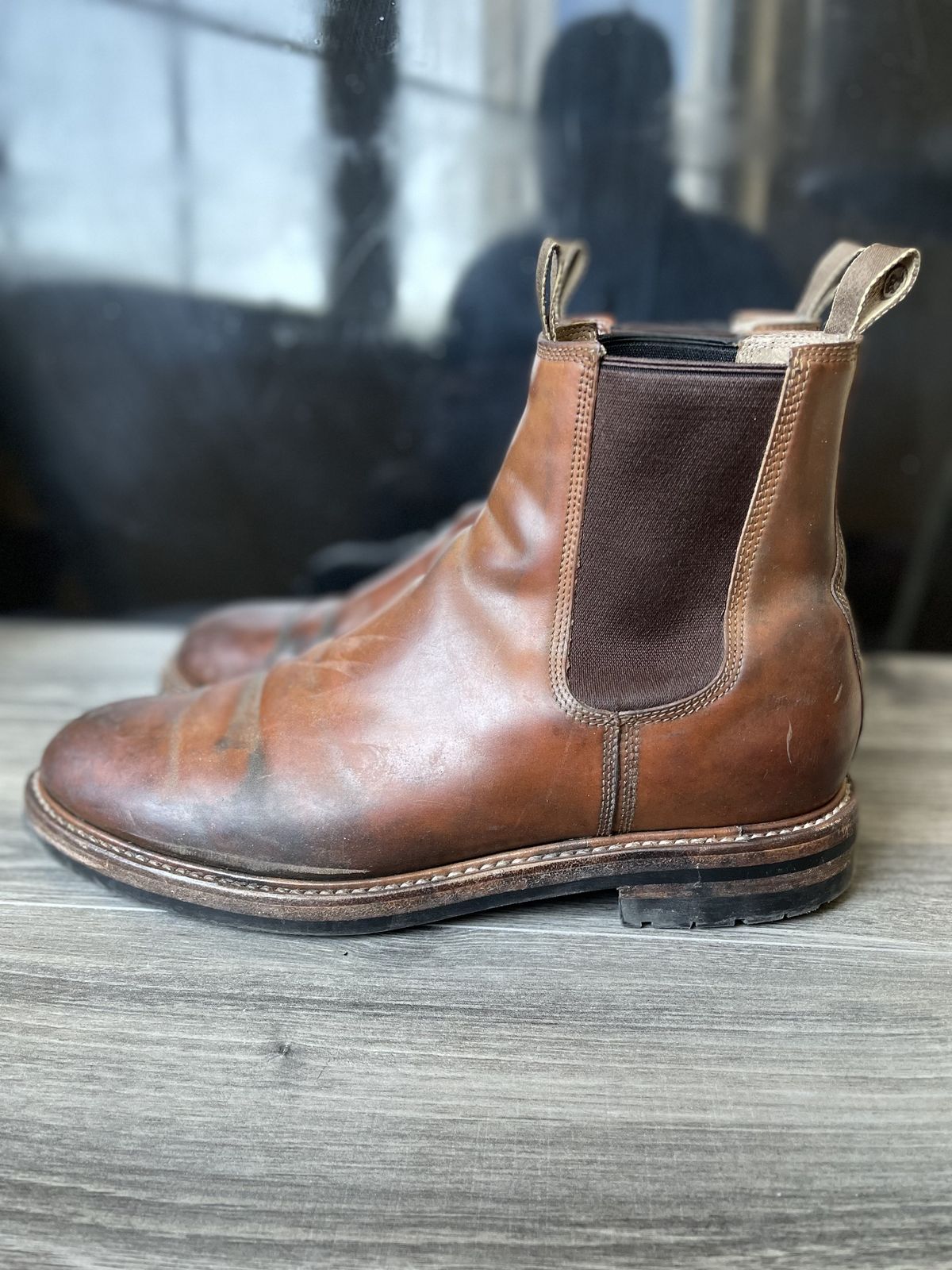 Photo by patinathunderdome on March 4, 2022 of the Taylor Stitch Ranch Boot in Rocado Whisky Shell Cordovan.