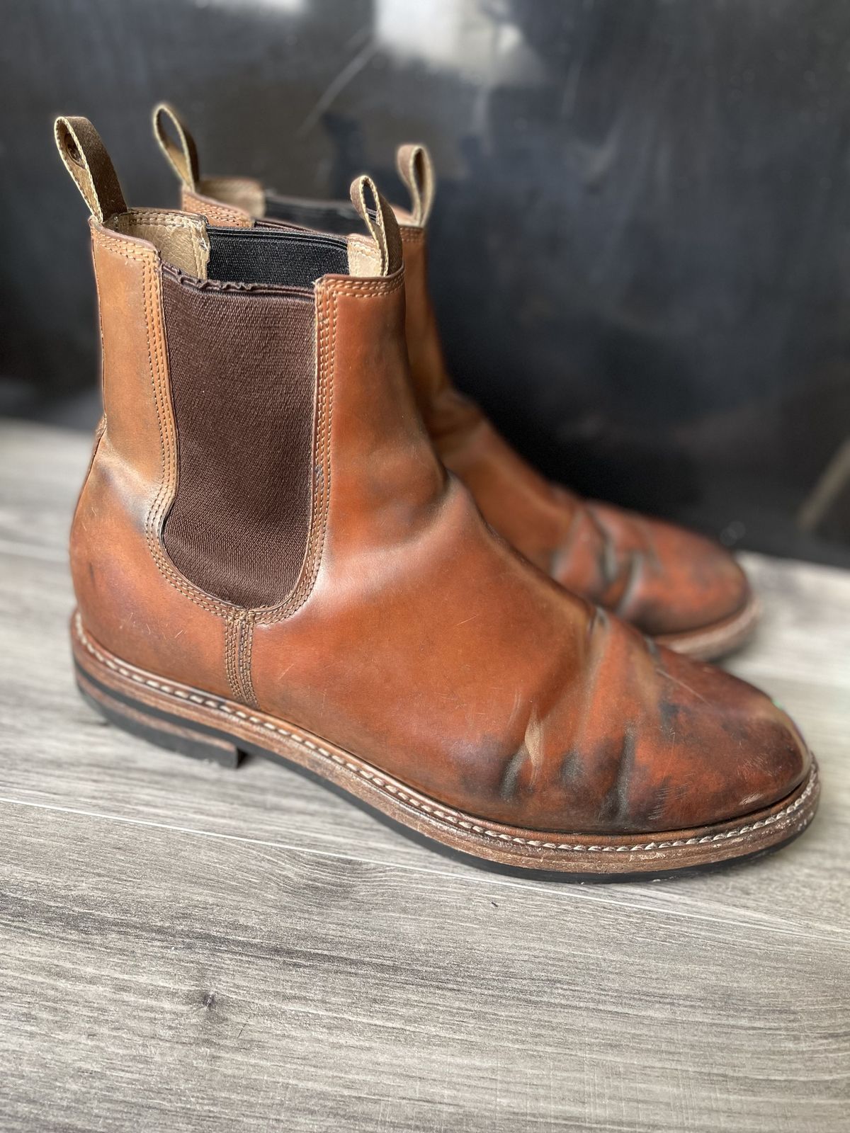 Photo by patinathunderdome on April 5, 2022 of the Taylor Stitch Ranch Boot in Rocado Whisky Shell Cordovan.