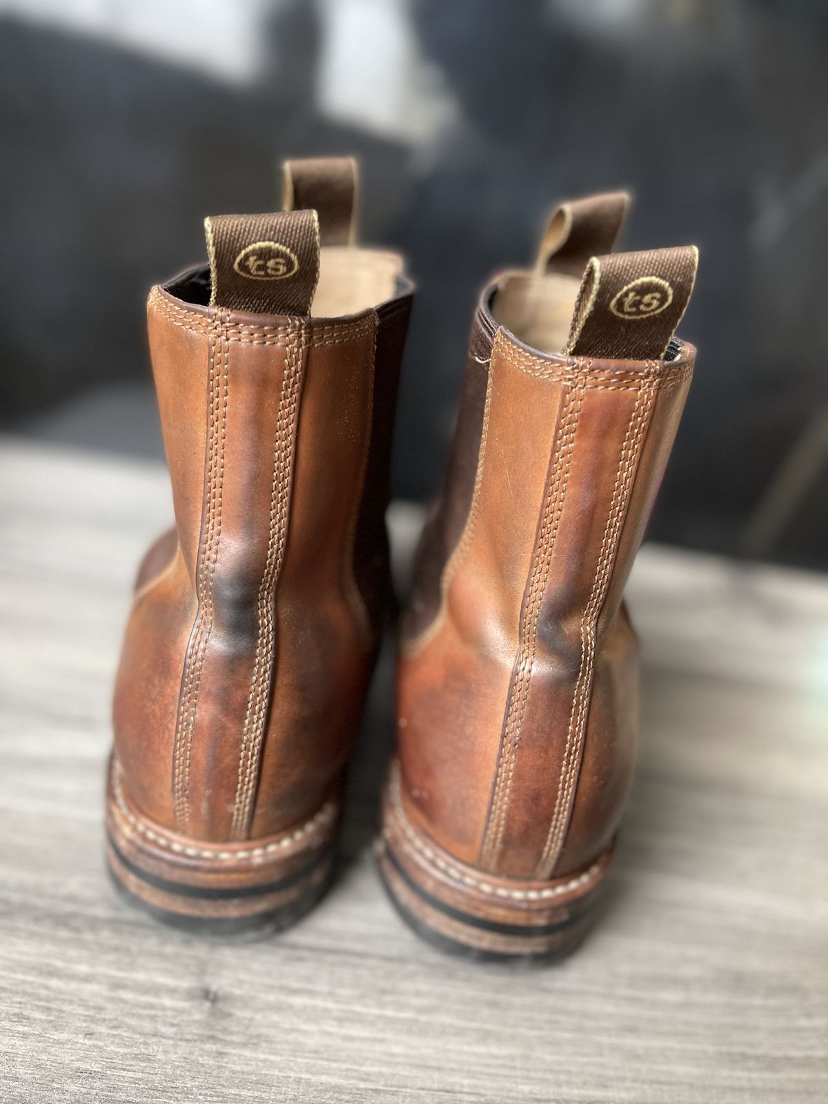 Photo by patinathunderdome on April 5, 2022 of the Taylor Stitch Ranch Boot in Rocado Whisky Shell Cordovan.