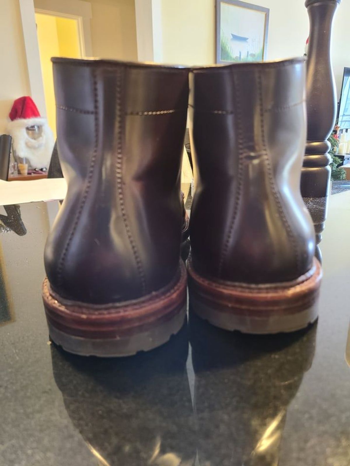 Photo by patinathunderdome on December 2, 2021 of the Alden Tanker Boot in Horween Color 8 Shell Cordovan.