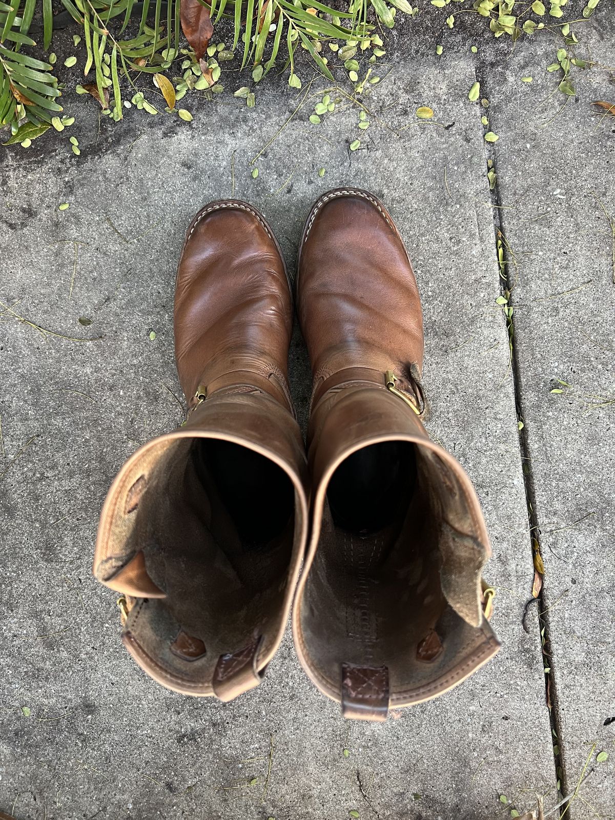 Photo by patinathunderdome on February 4, 2022 of the Wesco Mister Lou in Horween Natural Chromexcel.