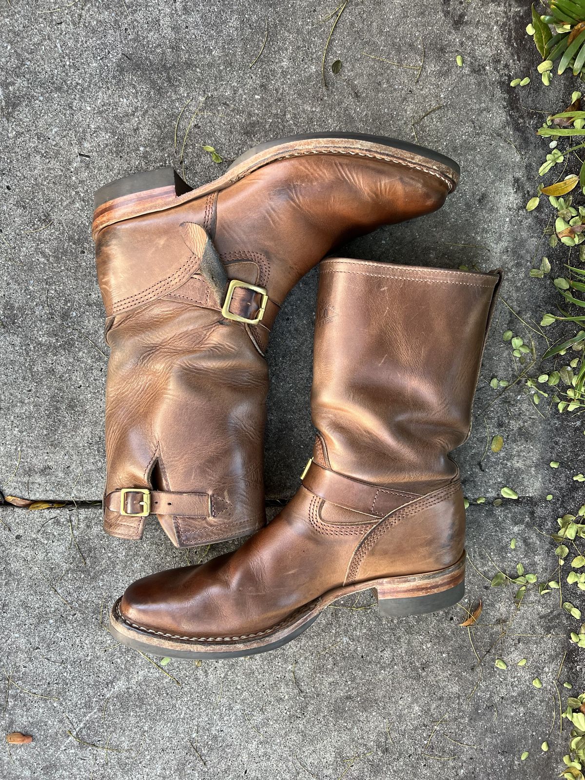 Photo by patinathunderdome on February 4, 2022 of the Wesco Mister Lou in Horween Natural Chromexcel.