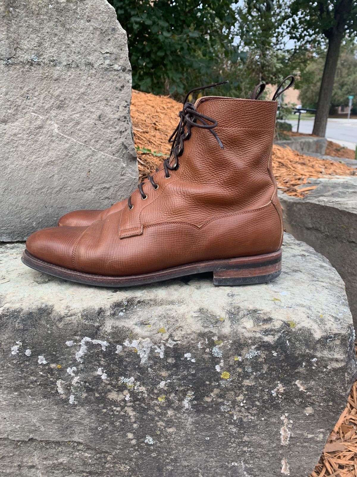 Photo by patinathunderdome on November 6, 2021 of the Meermin Derby Boot in Tanneries Haas Cognac Utah.