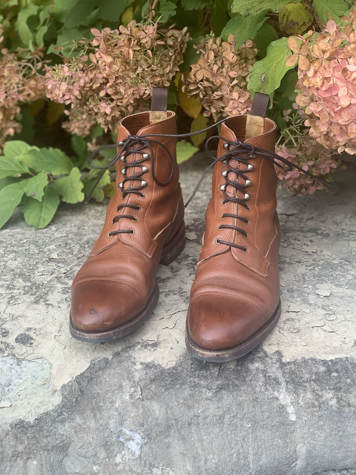 Photo by patinathunderdome on November 6, 2021 of the Meermin Derby Boot in Tanneries Haas Cognac Utah.