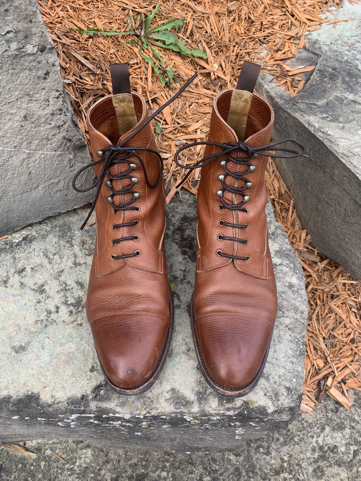 Photo by patinathunderdome on November 6, 2021 of the Meermin Derby Boot in Tanneries Haas Cognac Utah.