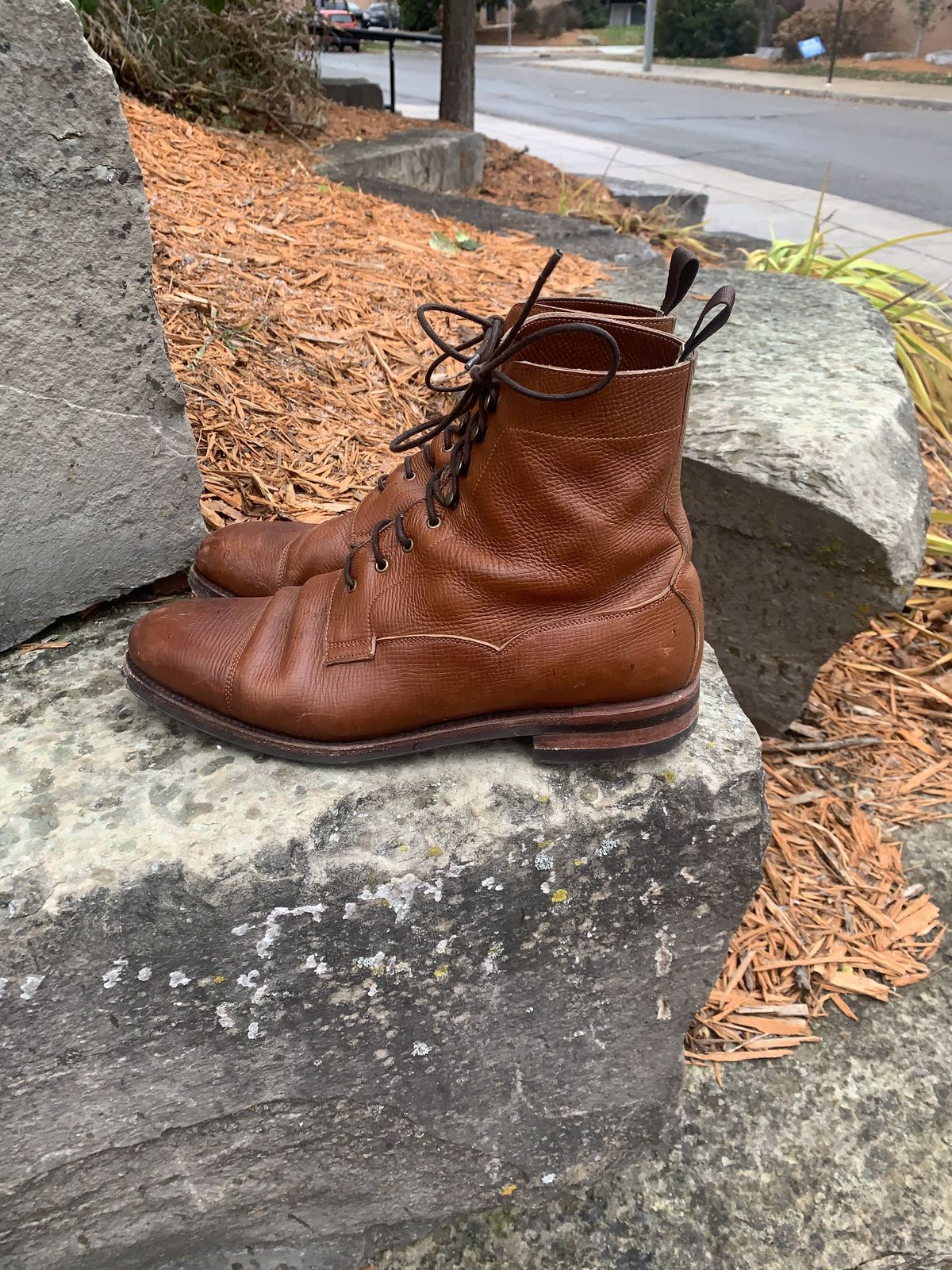 Photo by patinathunderdome on December 6, 2021 of the Meermin Derby Boot in Tanneries Haas Cognac Utah.