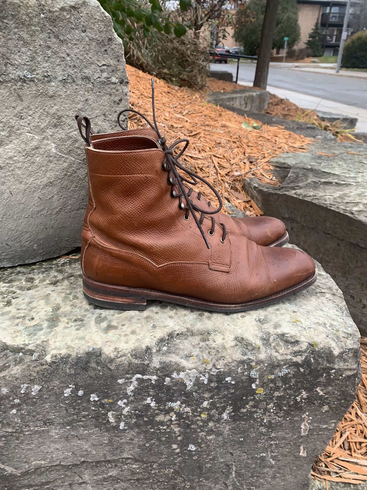 Photo by patinathunderdome on December 6, 2021 of the Meermin Derby Boot in Tanneries Haas Cognac Utah.