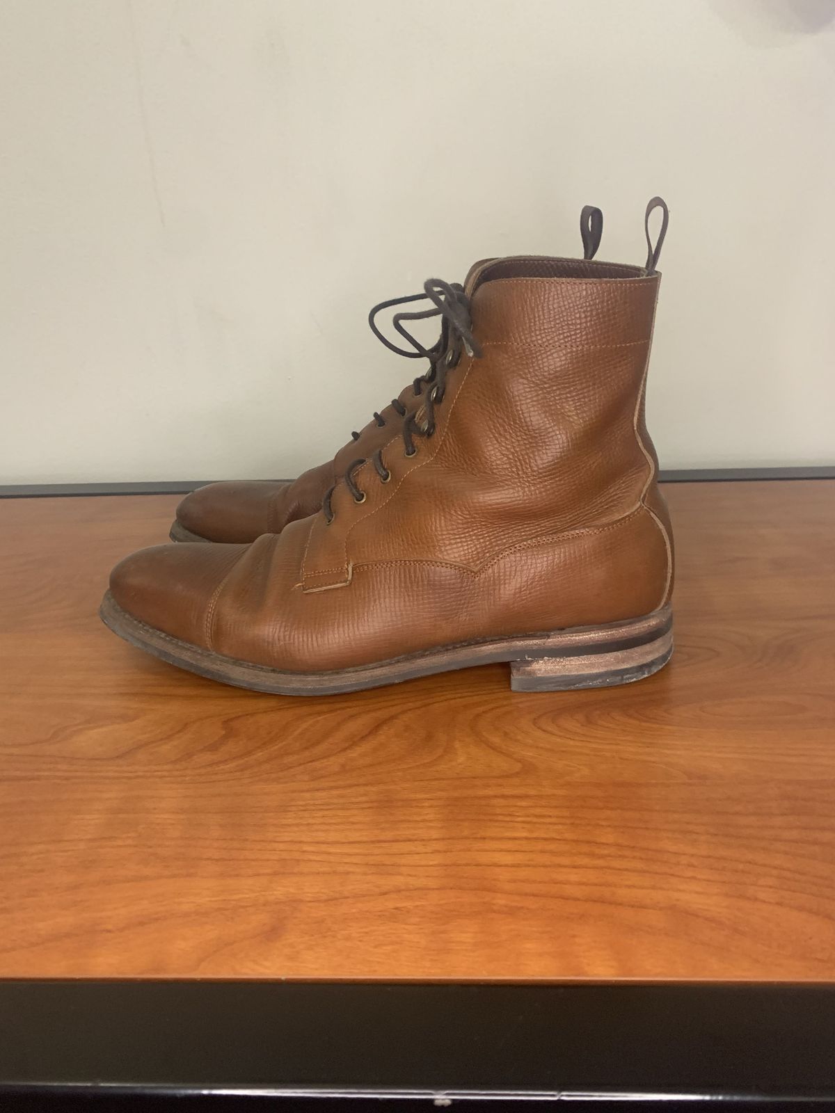 Photo by patinathunderdome on January 6, 2022 of the Meermin Derby Boot in Tanneries Haas Cognac Utah.