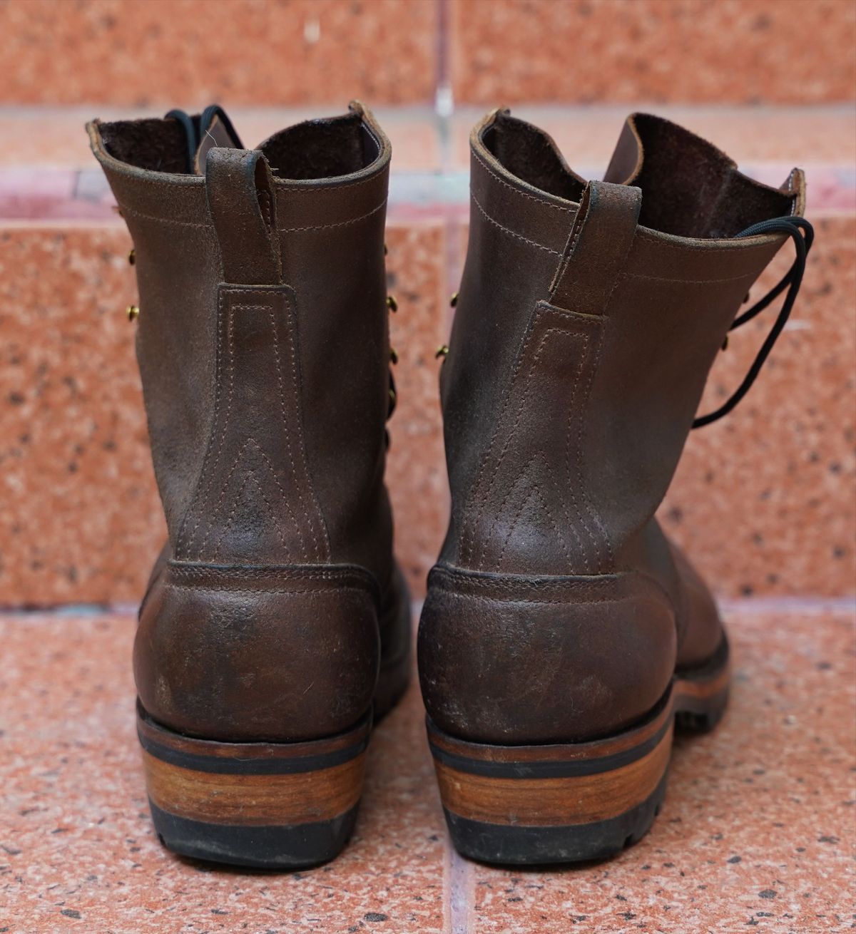 Photo by patinathunderdome on December 1, 2021 of the Nicks Robert in Horween Natural Waxed Flesh.