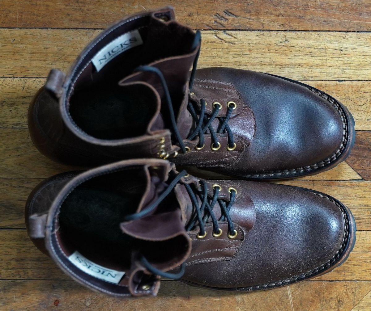 Photo by patinathunderdome on February 1, 2022 of the Nicks Robert in Horween Natural Waxed Flesh.