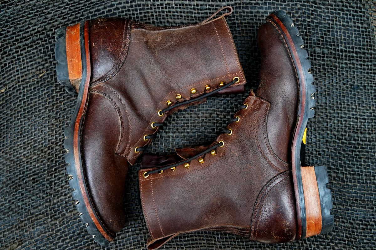 Photo by patinathunderdome on March 1, 2022 of the Nicks Robert in Horween Natural Waxed Flesh.